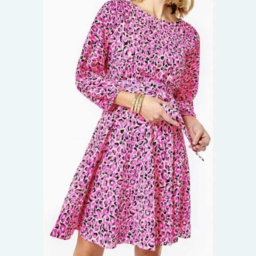 LIKE NEW Lilly Pulitzer XS Cynthia Swing Dress in Pink Topaz My Favorite Spot - Picture 3 of 14